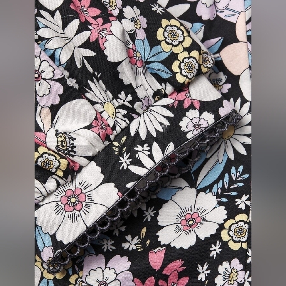 Rachel Parcell Floral Cotton Puff Sleeves Mini Dress Size LG - Picture 5 of 15